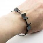 Delicate Oxidized-texturized Sterling Silver..