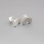 Tiny Texturized Sterling Silver Earrings. Roll..