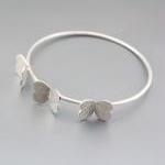 Delicate Texturized Sterling Silver Bangle. Roll..