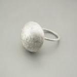 Texturized Sterling Silver Ring. White. Dots Ring...