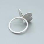 Cute Texturized Sterling Silver Ring. Roll Printed..